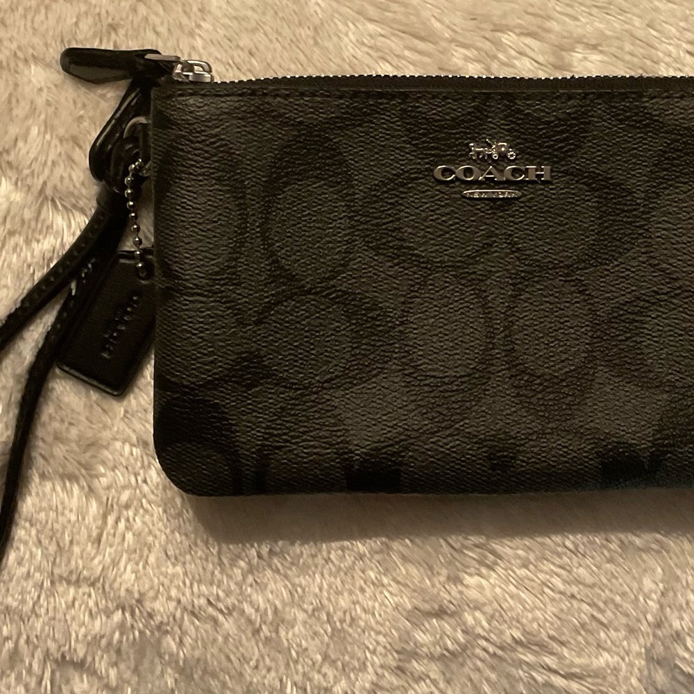 Coach Black Signature Wristlet